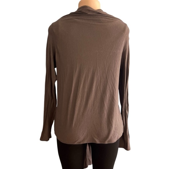 Sundance Brown Long Open-Front Cardigan Sweater Lightweight - Picture 7 of 10